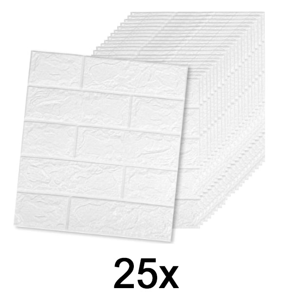 5x (5 парчиња) Самолеплива тапета во 3D со дизајн на тули | BRICKSBY