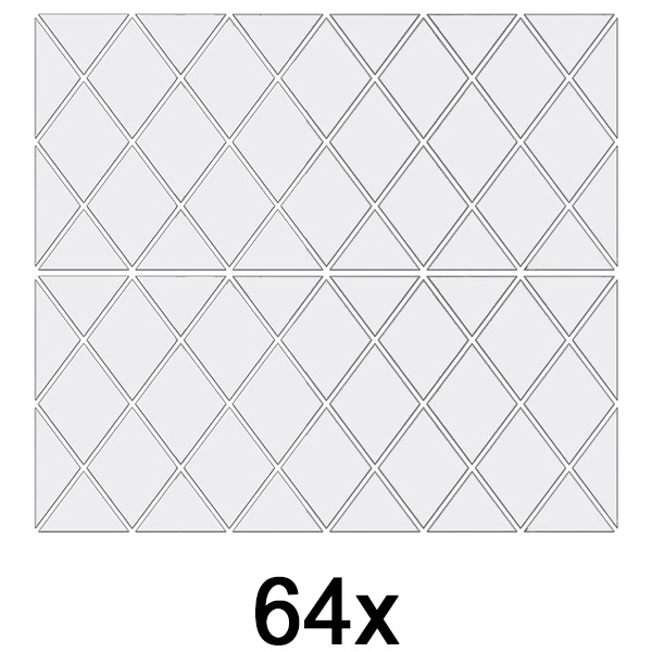 2x Сјајно 3D дијамантско огледало (32 парчиња) | WALLGEM