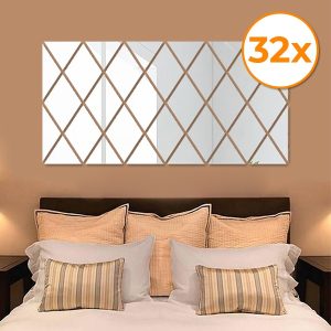 Сјајно 3D дијамантско огледало (32 парчиња) | WALLGEM